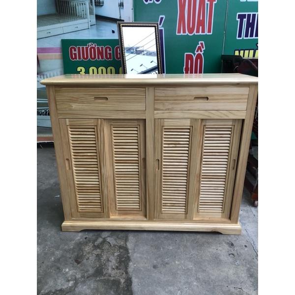 Tủ Đựng Giày Dép Thông Minh Cửa Lùa 4 Cánh Gỗ Thông 100%