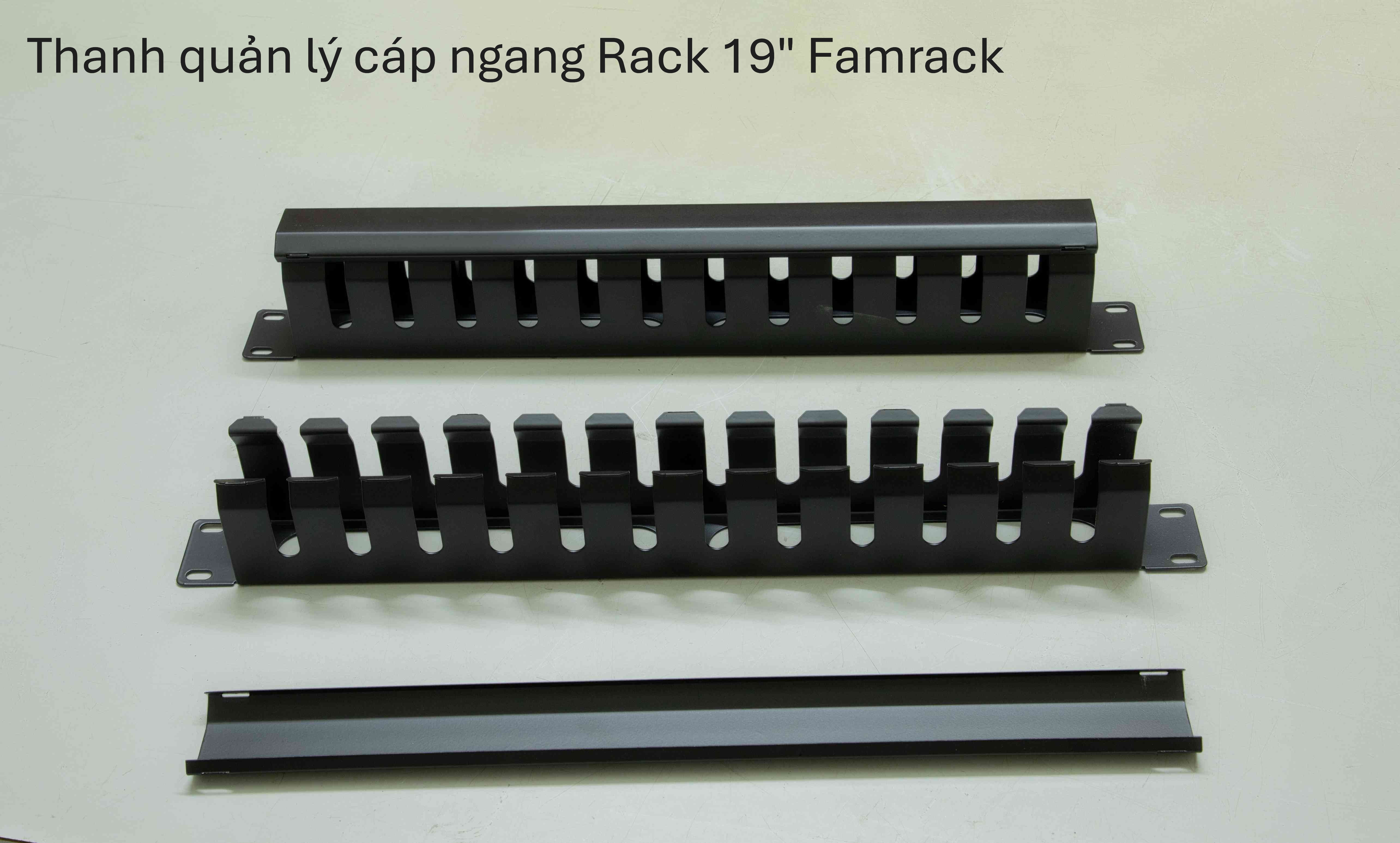 TThanh Quản Lý Cáp Ngang Rack 19 Inch – Phụ Kiện Tủ Mạng Famrack Hàng Chính Hãng