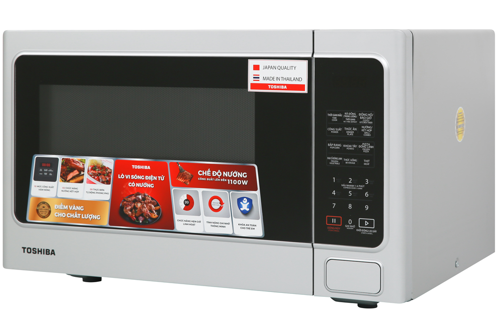 Lò vi sóng Toshiba ER-SGS34VN - Có chức năng nướng - Điện tử - Dung tích 34L - Công suất 1000W - Xuất xứ Thái Lan - Hàng chính hãng - bảo hành 12 tháng, chất lượng Nhật Bản