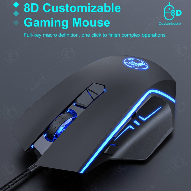 Chuột Led RGB gaming X4 7200dpi công thái học chống mỏi cổ tay Cho máy tính laptop hàng nhập khẩu