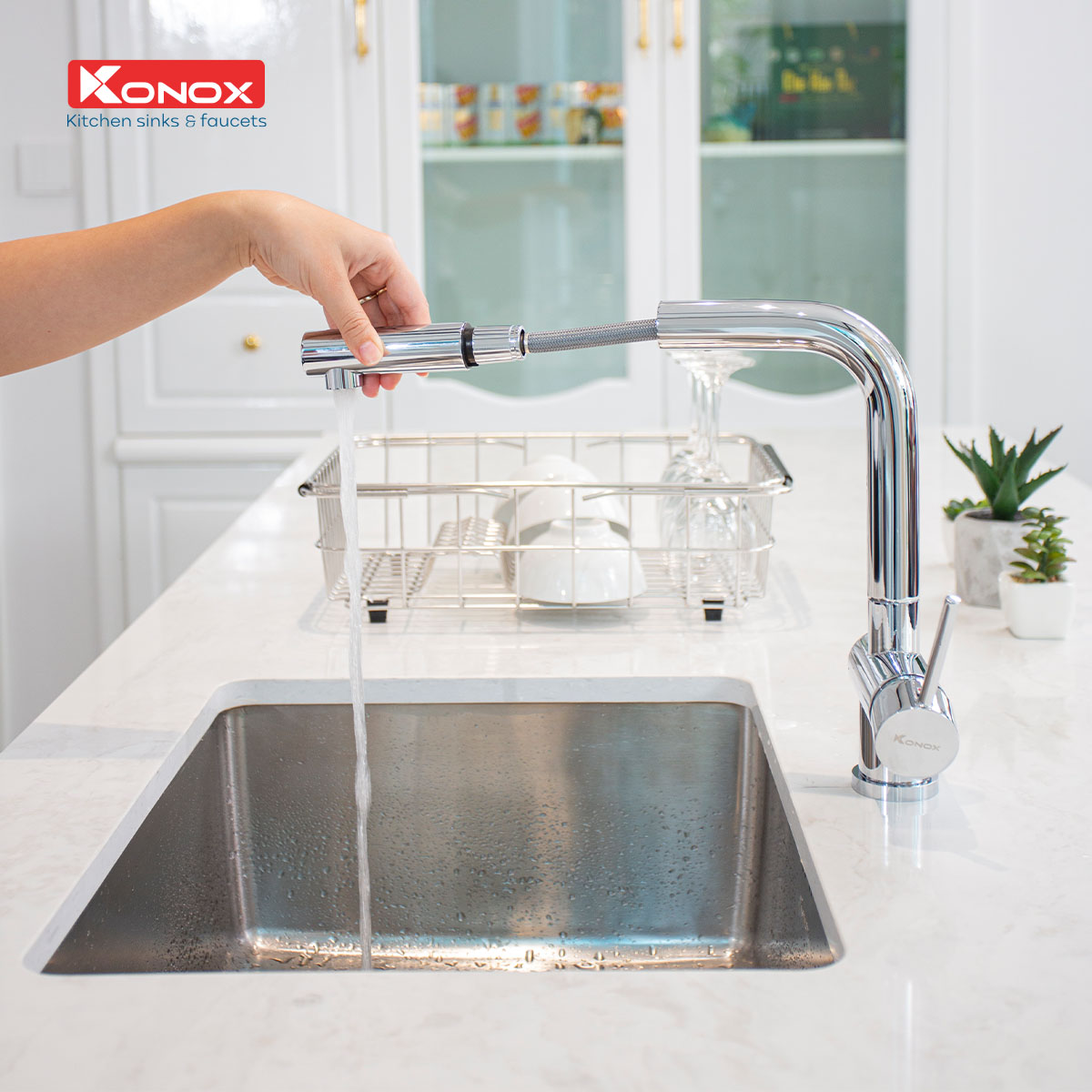 Chậu rửa bat Konox, Undermount Series, Model KN5444SU, Inox 304AISI tiêu chuẩn châu Âu, 540x440x225(mm), Hàng chính hãng