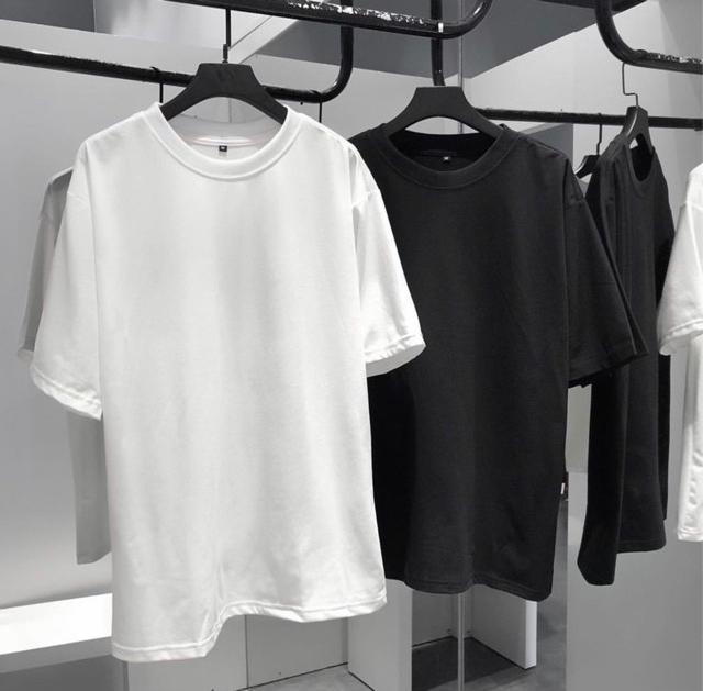Áo thun Oversize Trắng Trơn Form Rộng Tay Lỡ Unisex Streetwear - Đen - XL