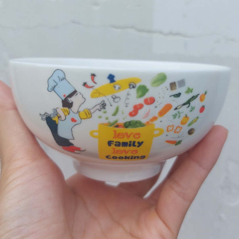Combo 06 chén cơm sứ cao cấp họa tiết Cooking
