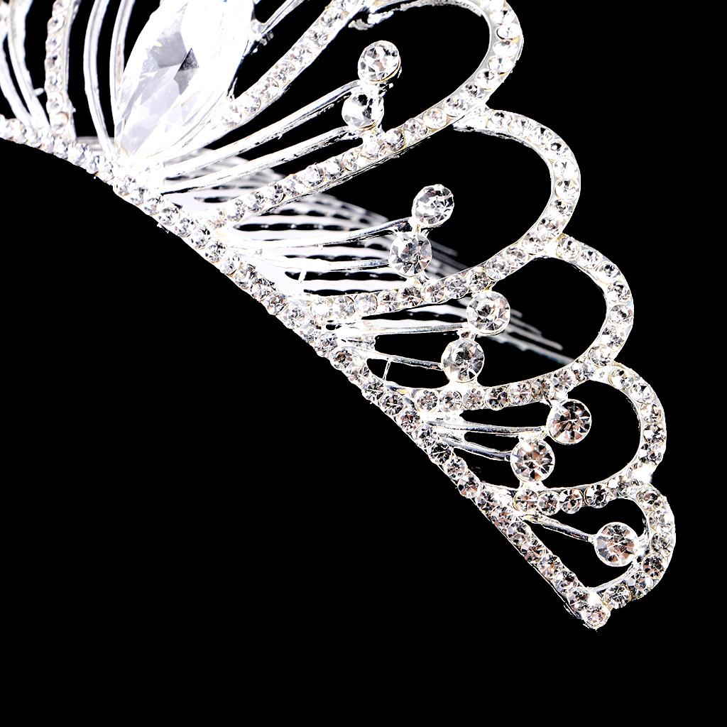 Bridal Wedding Crystal Rhinestone Hair Clip Comb Lady Diamante Heart Crown