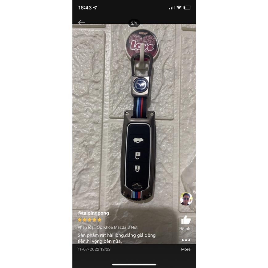 Ốp khóa kim loại bảo vệ chìa khóa xe ô tô Mazda 3 nút  CX5, Mazda 6 có vân thể thao phản quang -