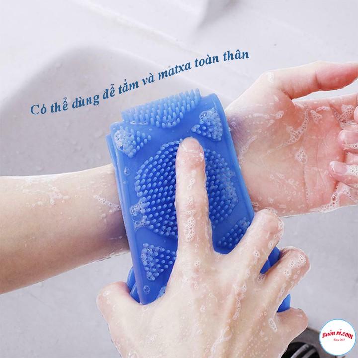 Dây Đai Chà Lưng 2 Mặt Đa Năng bằng silicon kỳ cọ massage tẩy da chết khi tắm 00267