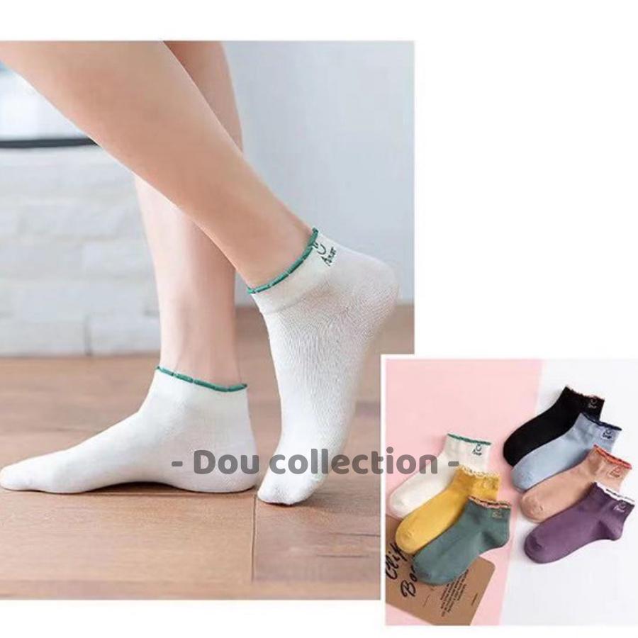 Tất Vớ Nữ Cổ Ngắn Unisex Cotton Họa Tiết SMILE Phong Cách Hàn Quốc Dễ Thương - Mã TV014