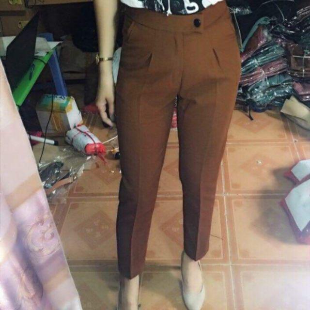 Quần baggy gấu lệch vải quần tây công sở