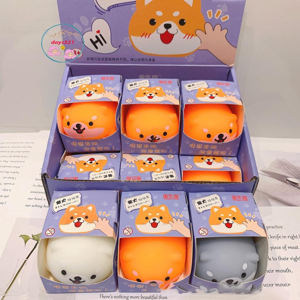 Squishy Mochi hình CHÓ SHIBA màu mè đồ chơi bóp tay mềm mịn dễ thương chân thực giảm stress co dãn đàn hồi ngộ nghĩnh