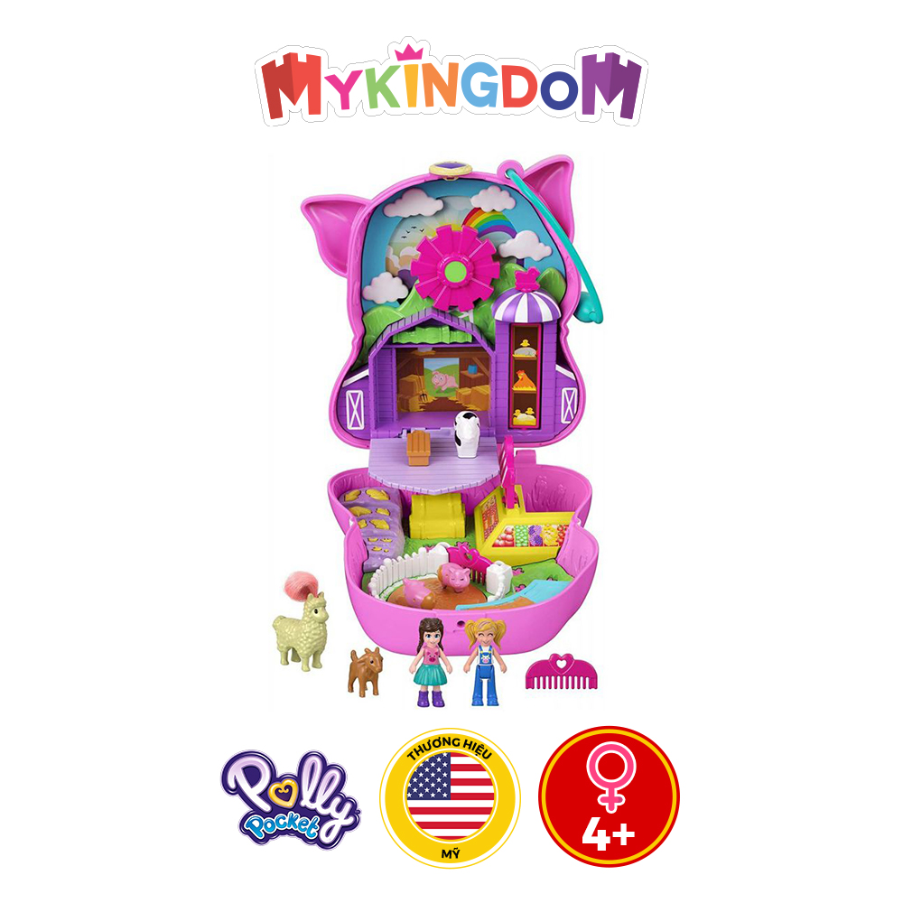 Đồ Chơi POLLY POCKET Polly Pocket Và Bé Heo Hồng Dễ Thương GTN16/FRY35