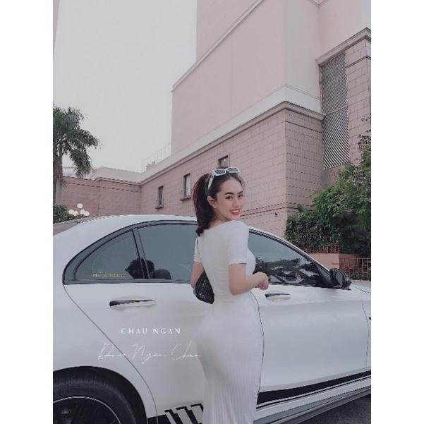 ĐẦM MIDI KHOÉT BỤNG XẺ ĐÙI