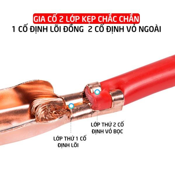 Bộ Dây Câu Bình Ắc Quy Ô Tô 500A 2.2m Lõi Đồng Có Kẹp Cách Điện