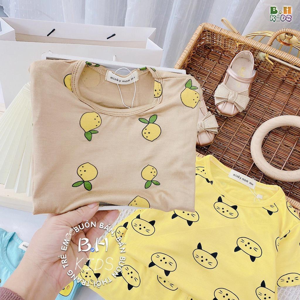 Đồ Bộ Cho Bé Gái Trai Mùa Hè Cộc Tay Thun Lạnh Mặc Nhà Nhiều Hình, Quần Áo Trẻ Em Minkymom Kwoo BinhPhuong.Store