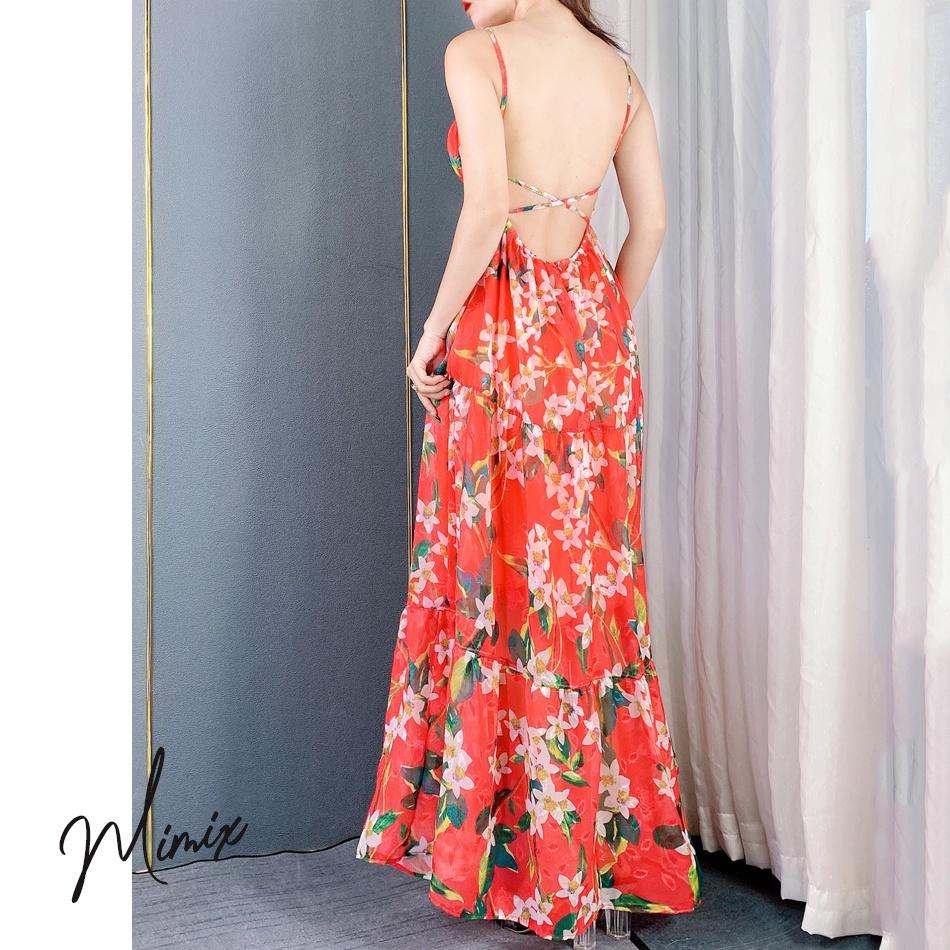 Váy maxi nữ MIMIX họa tiết hoa CD2230