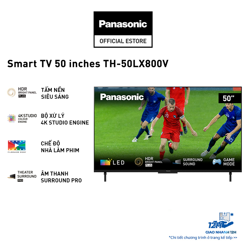 Smart TV Panasonic 4K 50 inches TH-50LX800V - Tấm nền siêu sáng - Bảo Hành Chính Hãng 24 Tháng