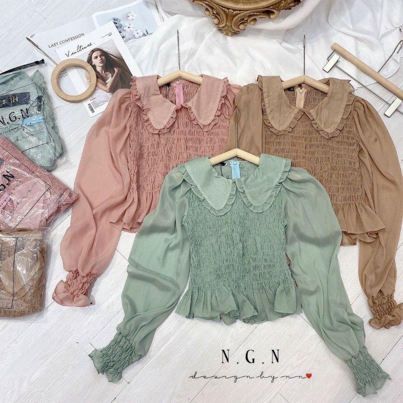 ÁO NHÚN TIỂU THƯ CỔ SEN BÈO ULZZANG