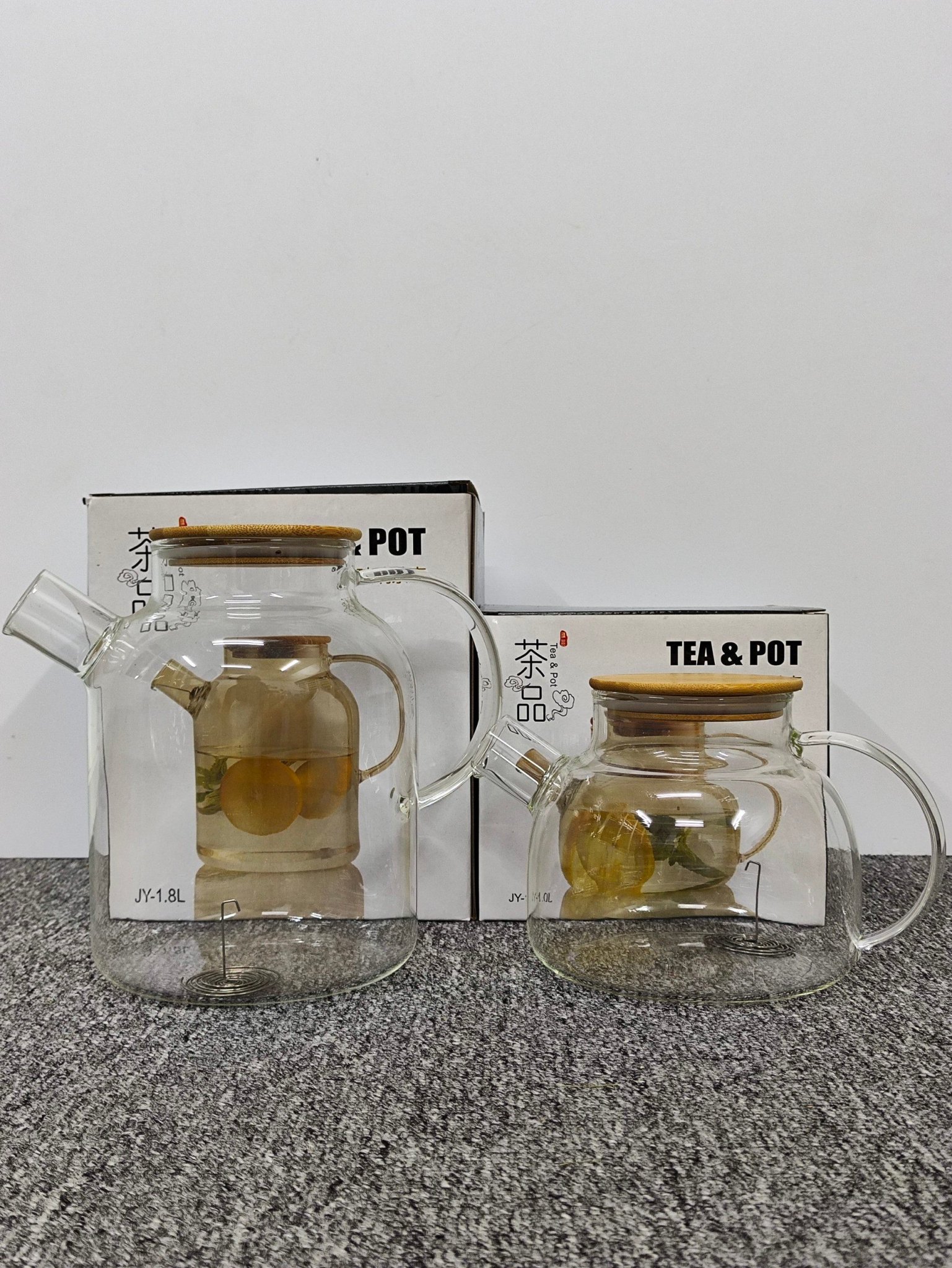 Bình pha trà, hoa trà, thảo mộc bằng thủy tinh nắp gỗ sang trọng 1000ml