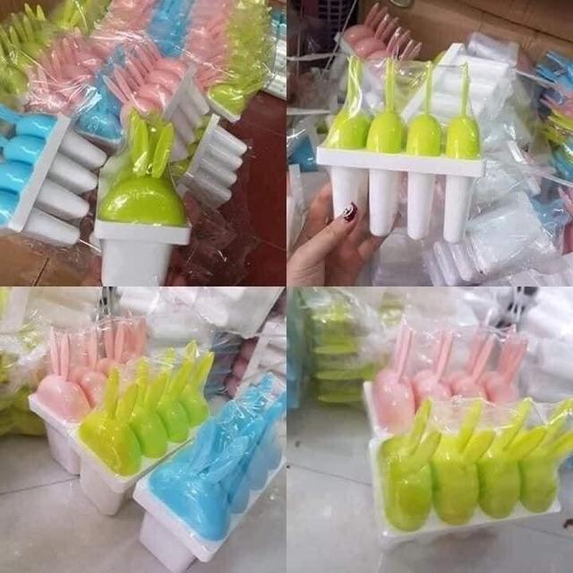 Bộ khuôn kem tai thỏ, khuôn kem tròn tiện dụng