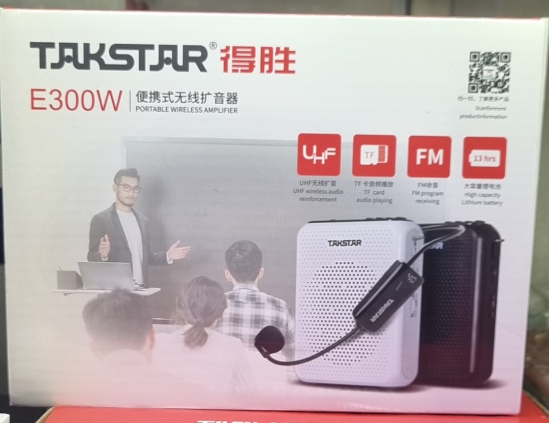Máy trợ giảng không dây sử dụng sóng UHF TAKSTAR E300W cao cấp - Hàng chính hãng
