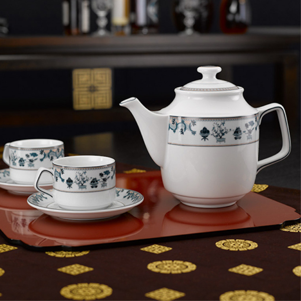 Bộ Trà Sứ Minh Long 0.7 L - Jasmine - Tứ quý