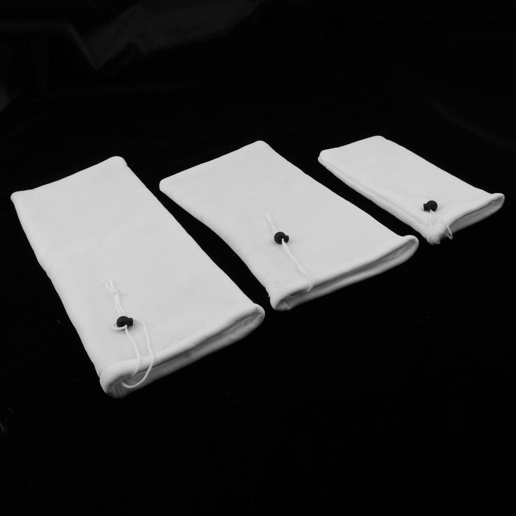2X 2 pcs White Aquarium Tank Filter Bags Polyester Fish Tank Filter Sock Bags S