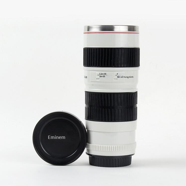 Giao hàng nhanh cốc nhỏ màu trắng thế hệ ống kính máy ảnh 70-200mm cốc cốc du lịch ngoài trời sáng tạo có thể in logo