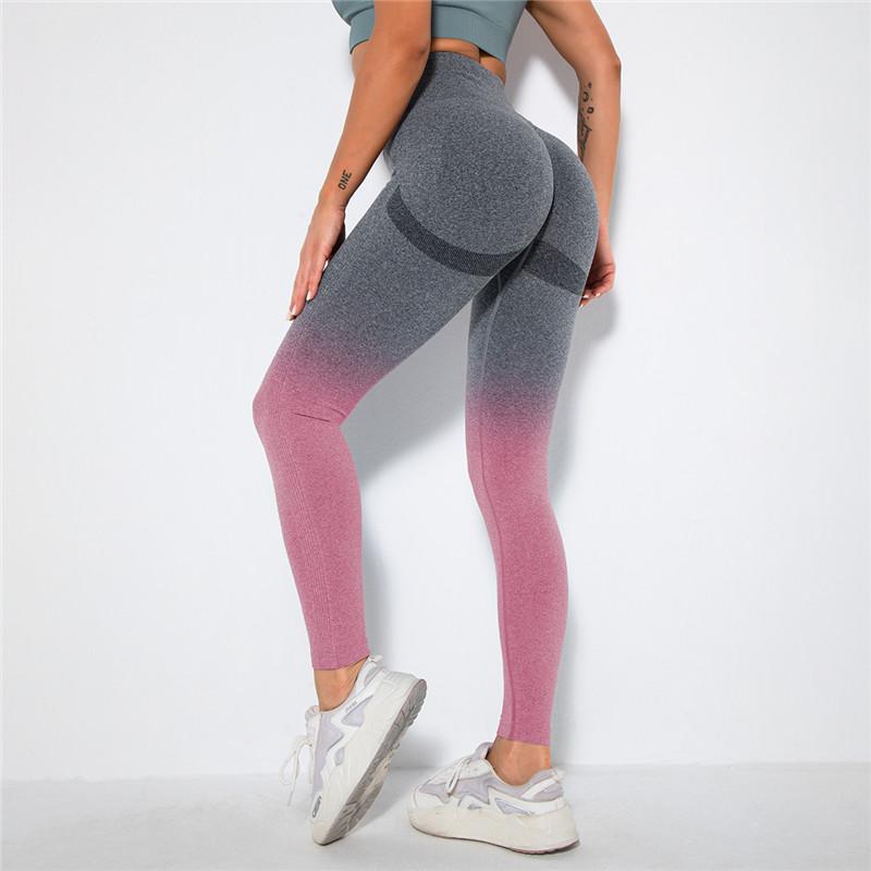 Gradient Thể Thao Scrunch Mông Quần Legging Đẩy Lên Tập Gym Quần Tập Yoga Cao Cấp Chạy Quần Không Đường May Quần Legging Tập Yoga Nữ