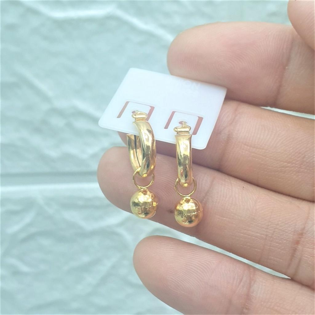 Bông Tai Hạt Bi Trơn Dáng Thả Cao Cấp-Dùng lâu dài tắm rửa thoải mái không phai không kiêng m
