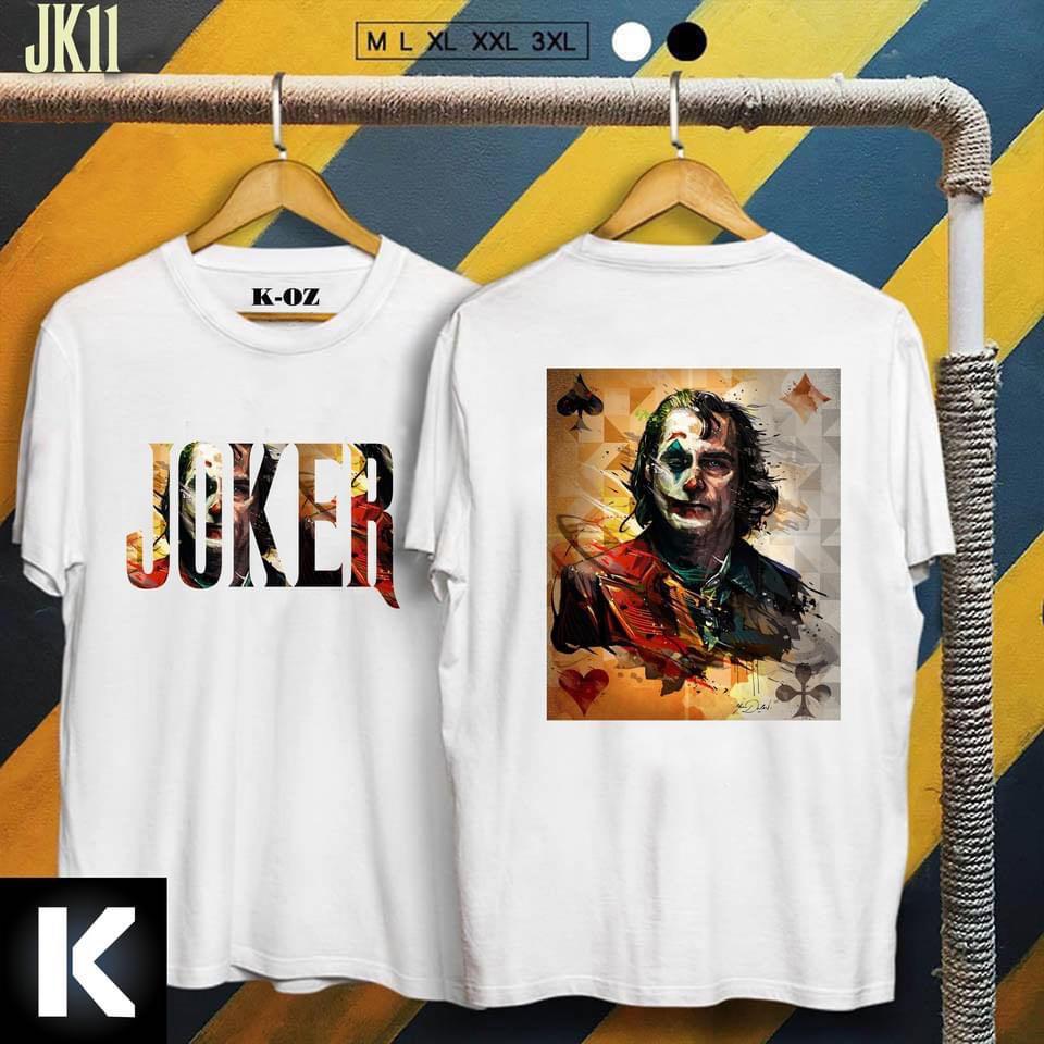 ÁO THU NAM NỮ BIG SIZE COTTON JOKER LÁ BÀI TRƯỚC NGỰC CHỮ JOKER