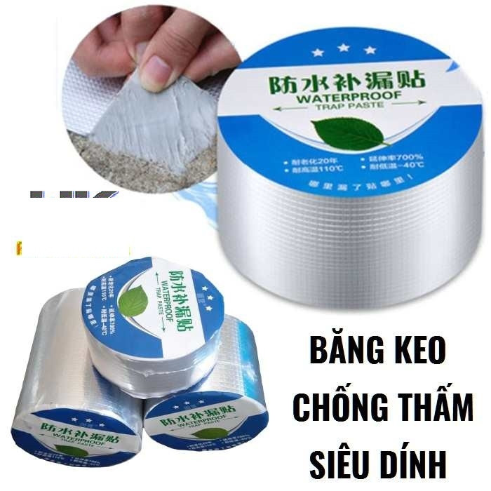 BĂNG KEO SIÊU DÍNH CHỐNG THẤM ĐA NĂNG BẢN 10CM,KEO CHỐNG DỘT, CHỐNG THẤM NƯỚC 5 MÉT