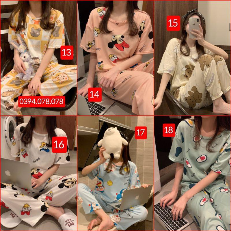 - ĐỒ BỘ NGỦ CỘC TAY QUẦN DÀI HỌA TIẾT XINH XẮN ( Quảng Châu)