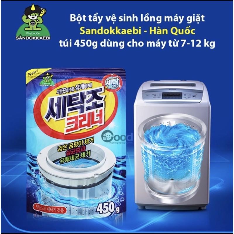 GIÁ HUỶ DIỆT- bột tẩy lồng máy giặt - bột vệ sinh lồng máy giặt Hàn Quốc gói 450gram