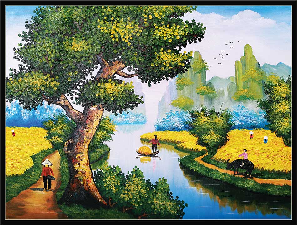 Tranh canvas treo tường làng quê Việt Nam - QVN020
