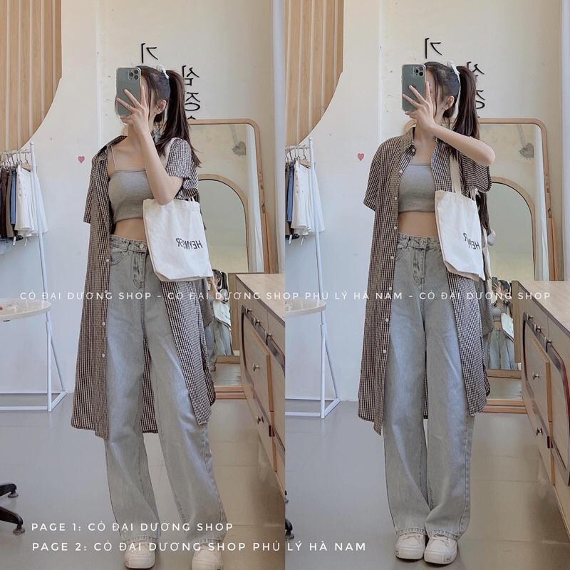 Váy sơ mi kẻ 5 màu