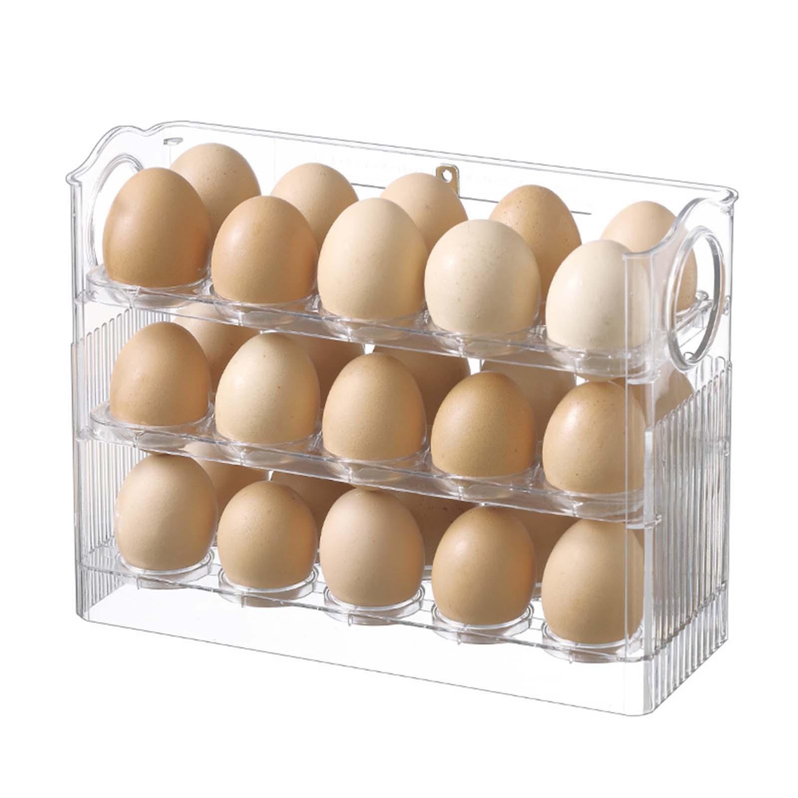 Egg Holder for Fridge,3 Layer  Fridge Egg Tray Container,Kitchen Countertop Fresh Egg Storage Container