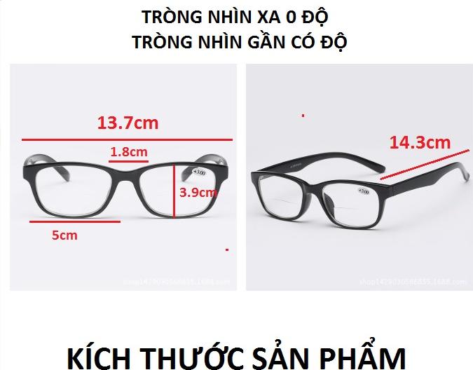 Kính lão thị nam nữ hai tròng nhìn xa và gần cực tiện lợi mắt sẵn độ KVN51CP3