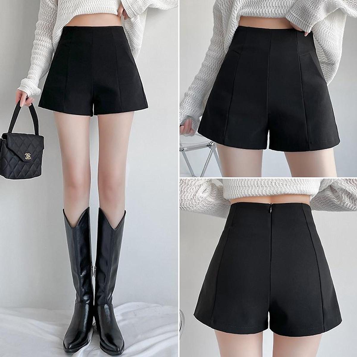 Quần short đùi nữ cạp cao, quần sooc nữ đi chơi đẹp thời trang phong cách trẻ trung, năng động chất tuyết mưa, aloha