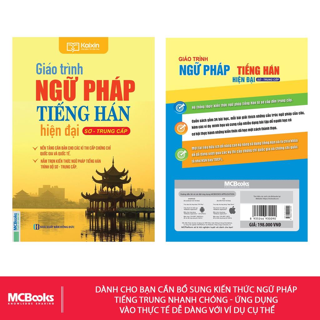 Sách - Giáo trình ngữ pháp tiếng Hán hiện đại - Sơ trung cấp - MCbooks