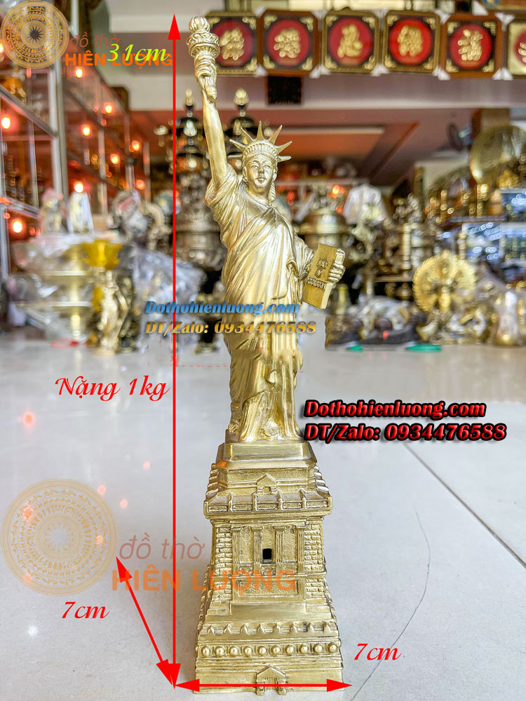 Tượng Đồng Nữ Thần Bằng Đồng Nguyên Chất Cao 31cm, Nặng 1kg - Tượng Trang Trí Phòng Khách Và Bàn Làm Việc Đẹp