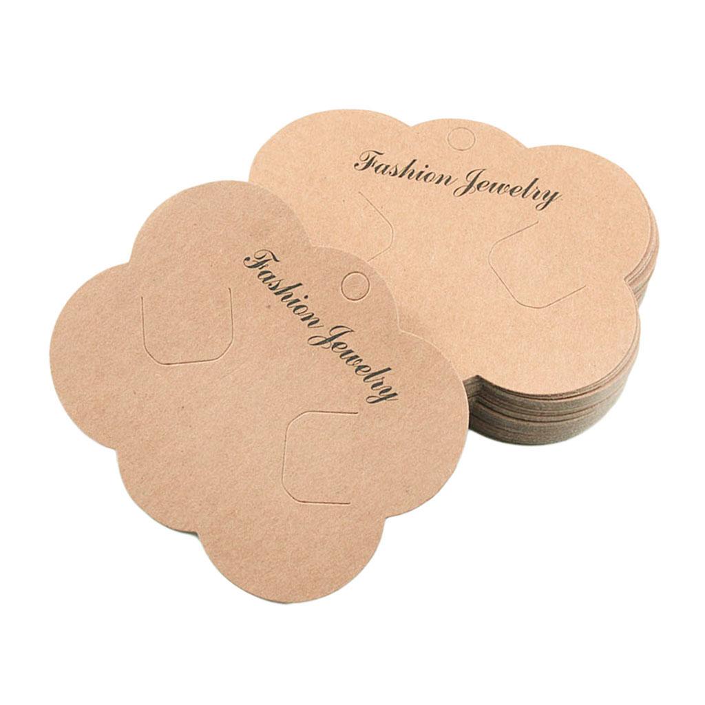 50x Hair Clip Card Paper Jewelry Display Cards Blank Hairpin Packaging Card