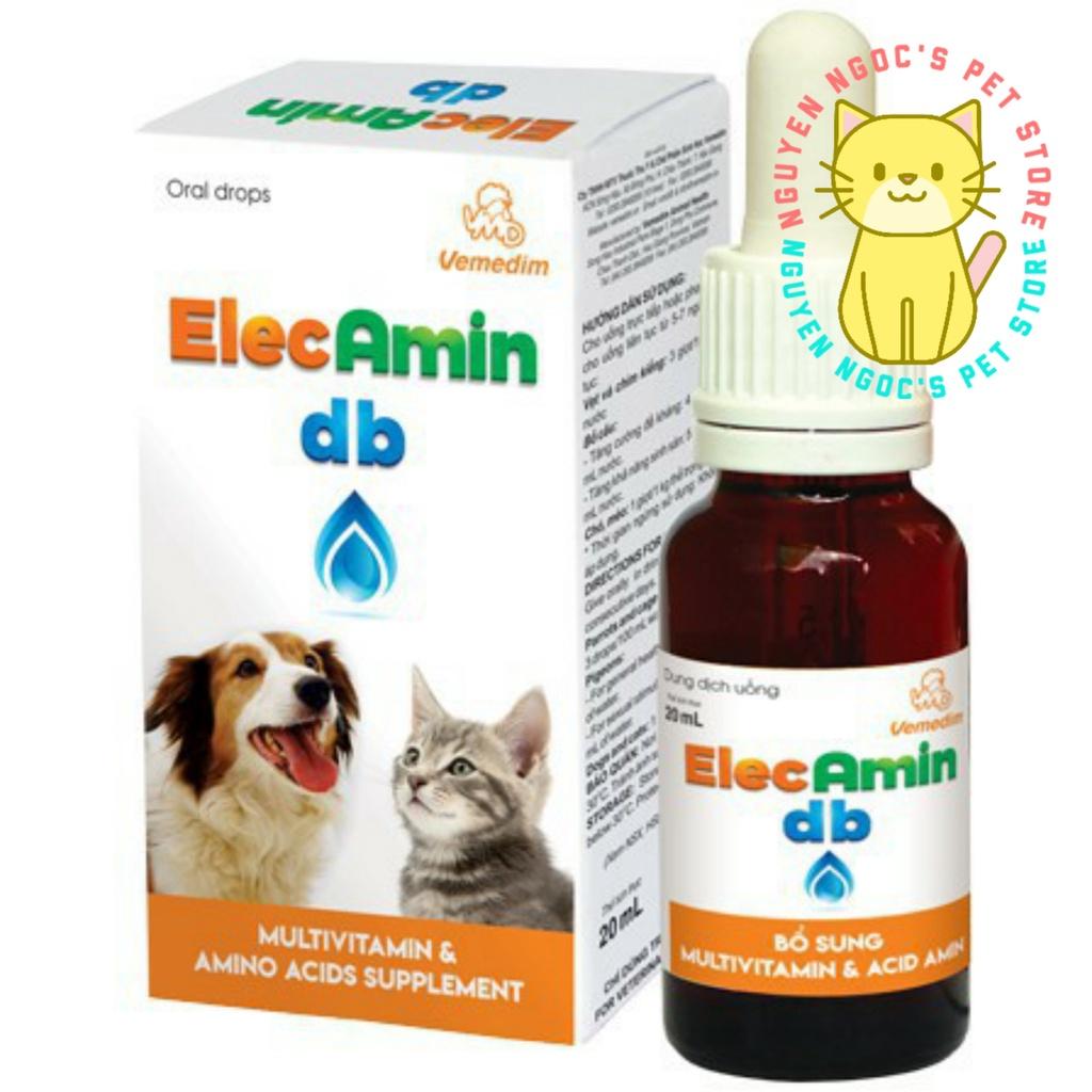 Elecamin db Vemedim- Dung dịch uống cung cấp vitamin cải thiện sức đề kháng cho CHÓ MÈO CHIM CẢNH chai 20ml