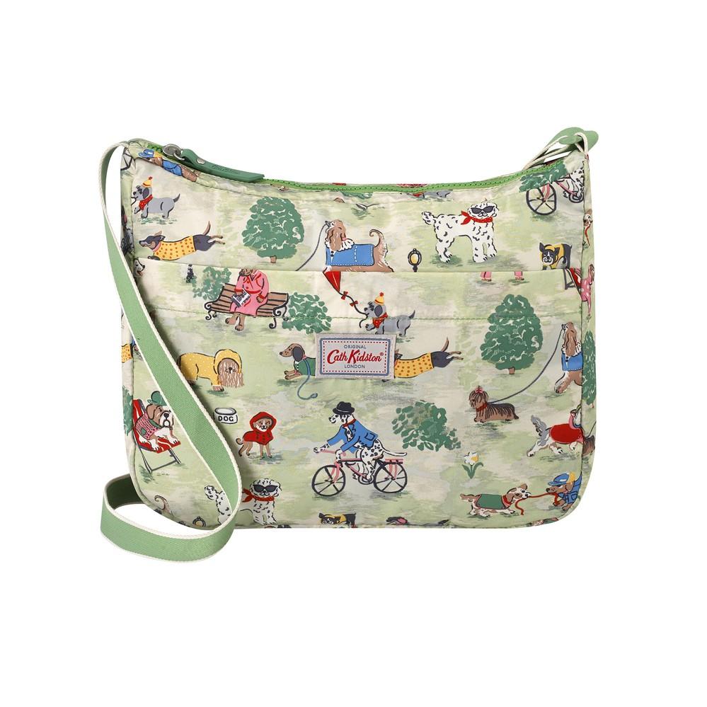 Cath Kidston - Túi đeo chéo gấp gọn Foldaway Cross Body Park Dogs - 984157 - Green