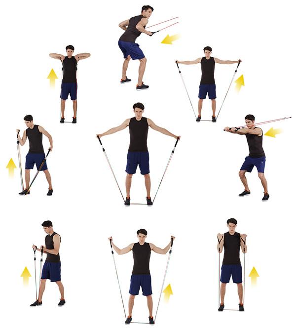 Bộ dụng cụ dây cao su đàn hồi tập thể thao, tập gym tại nhà tiện dụng J555