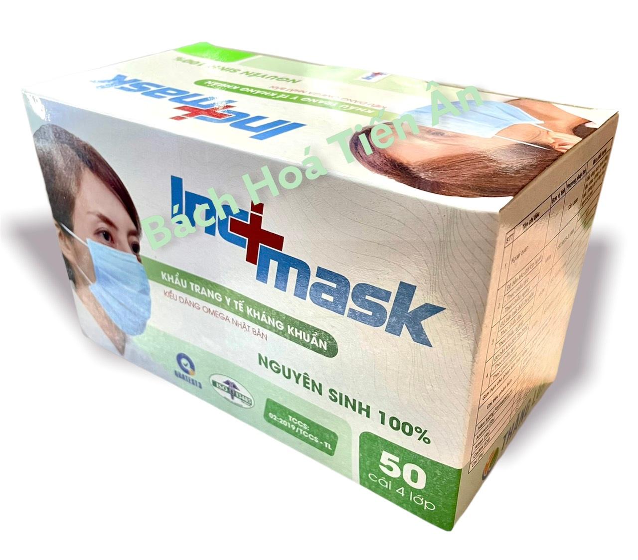 Khẩu trang y tế Kháng Khuẩn INC+ Mask 4 lớp hộp 50 cái ( thiết kế 3D  )