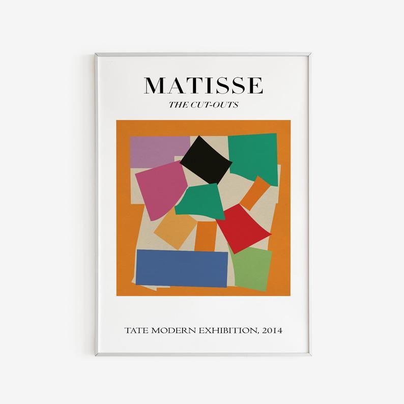 Tranh Canvas Cao Cấp | Tranh Matisse - Tate Modern Poster, Colorful, Printable Wall Art, Henri Matisse The Cut-outs