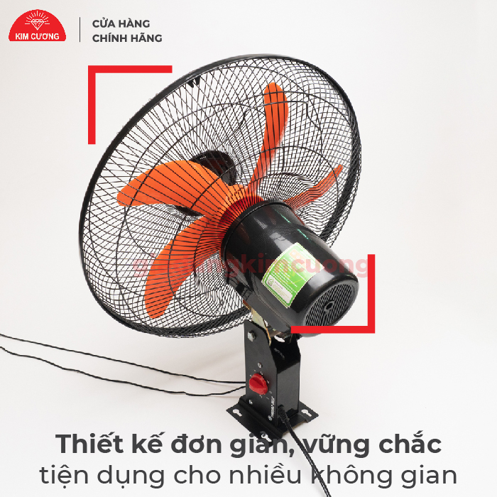 Quạt Treo Tường 2 Dây Kim Cương - Quạt Treo Tường Công Nghiệp - Hàng Chính Hãng