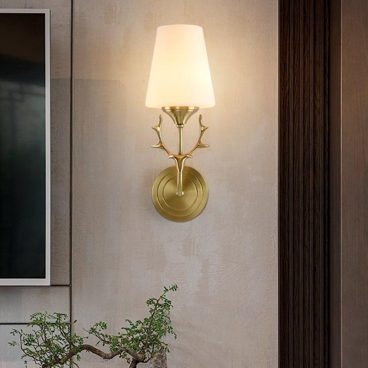 Đèn tường sừng hươu trang trí nội thất sang trọng, hiện đại - kèm bóng LED chuyên dụng.