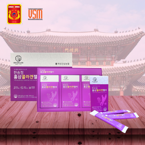 Thạch Hồng Sâm Collagen Phân Tử Thấp - Ginseng House Hộp 600g