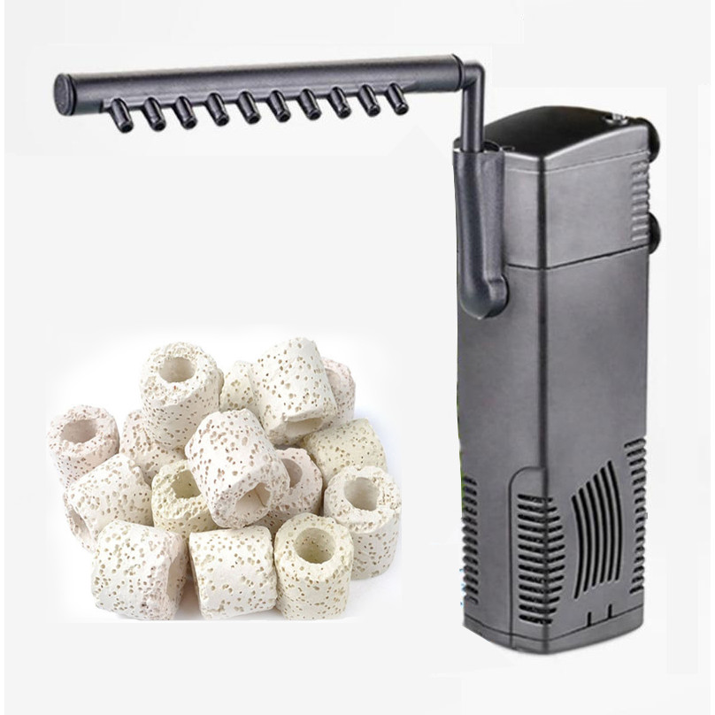 Máy lọc bể cá 8W thích hợp bộ tạo dòng thác JP-013F tặng thêm 20 viên sứ lọc cao cấp