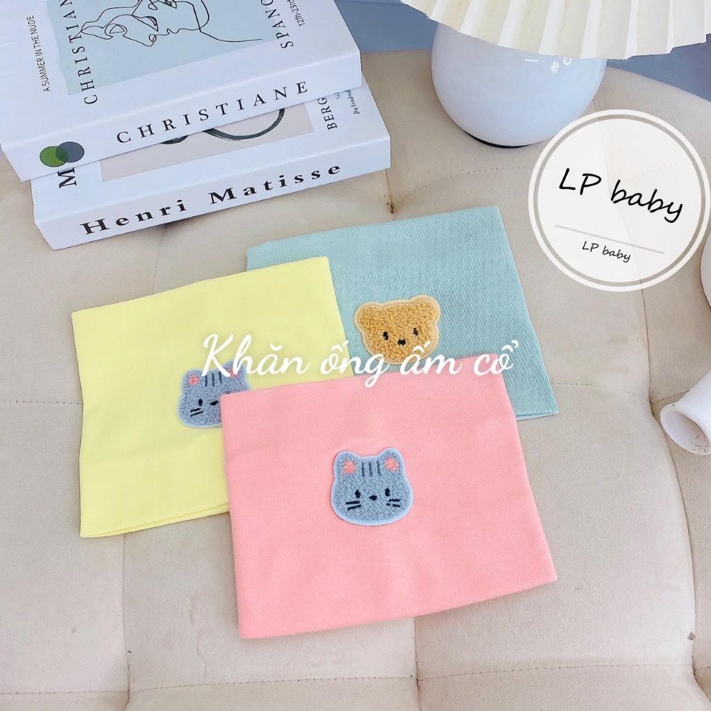 Khăn Ống Quàng Cổ Đính Thú Dễ Thương Vải Cotton Mỏng Mềm Mại, Thoải Mái Cho Bé Từ 1-6 Tuổi